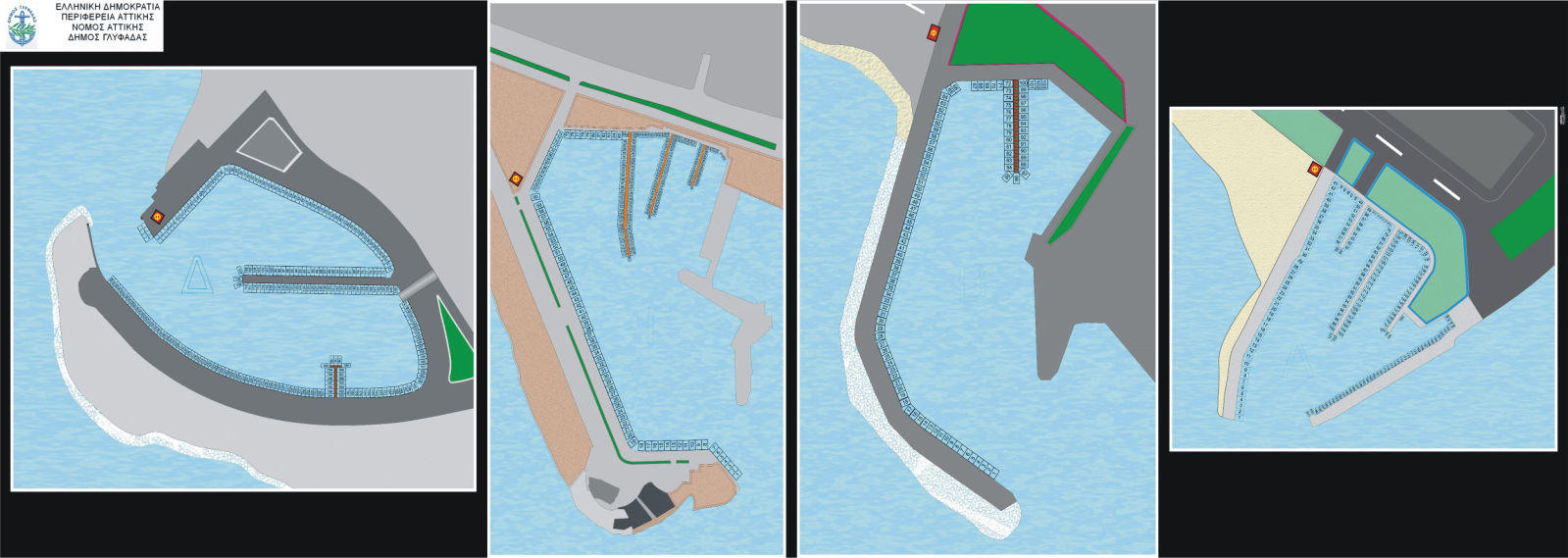 central system for managing simultaneously many marinas / boatyards